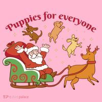 Puppies For Everyone Funny Santa Christmas Coaster thumb 2