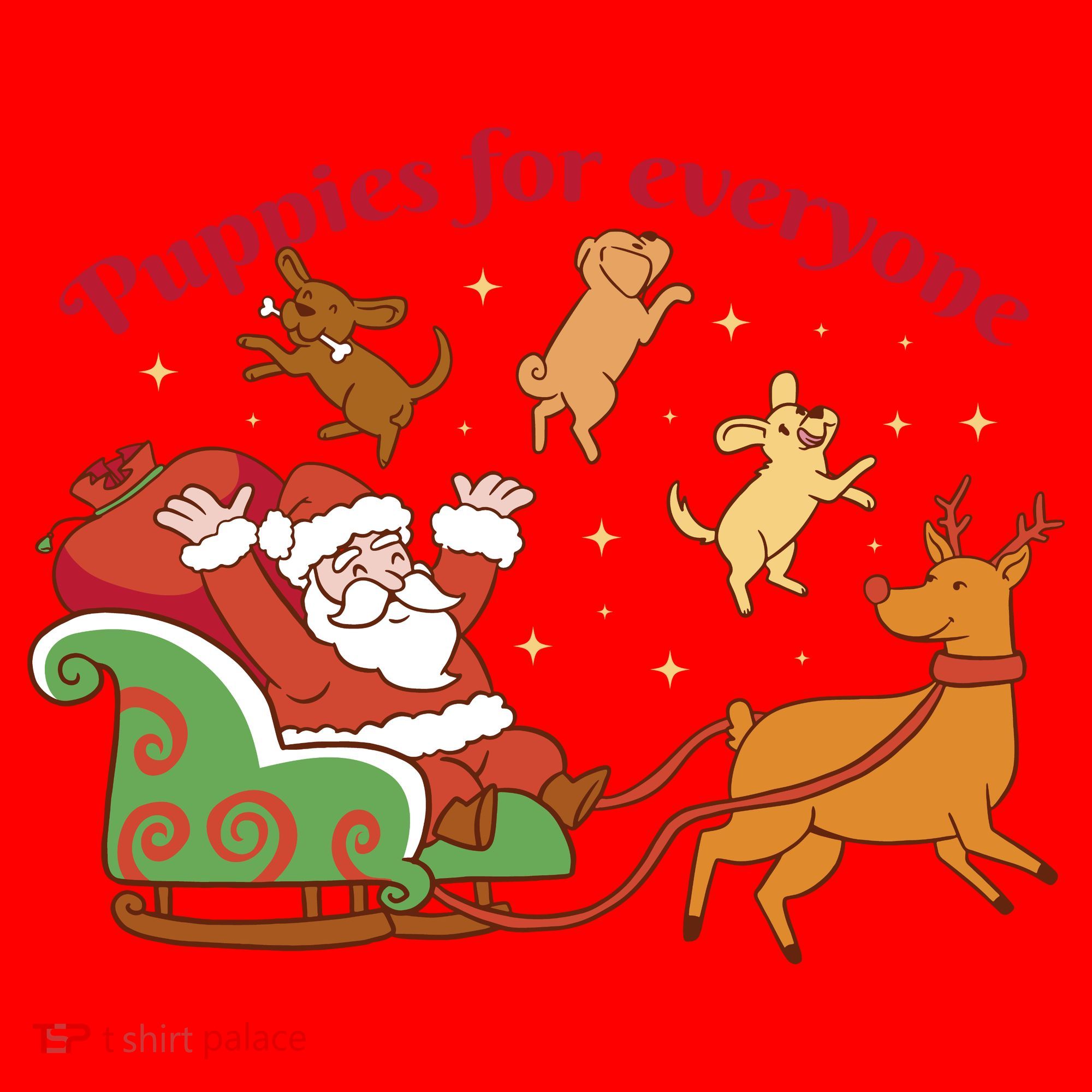 Puppies For Everyone Funny Santa Christmas Santa Hat