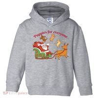 Puppies For Everyone Funny Santa Christmas Toddler Hoodie thumb 0