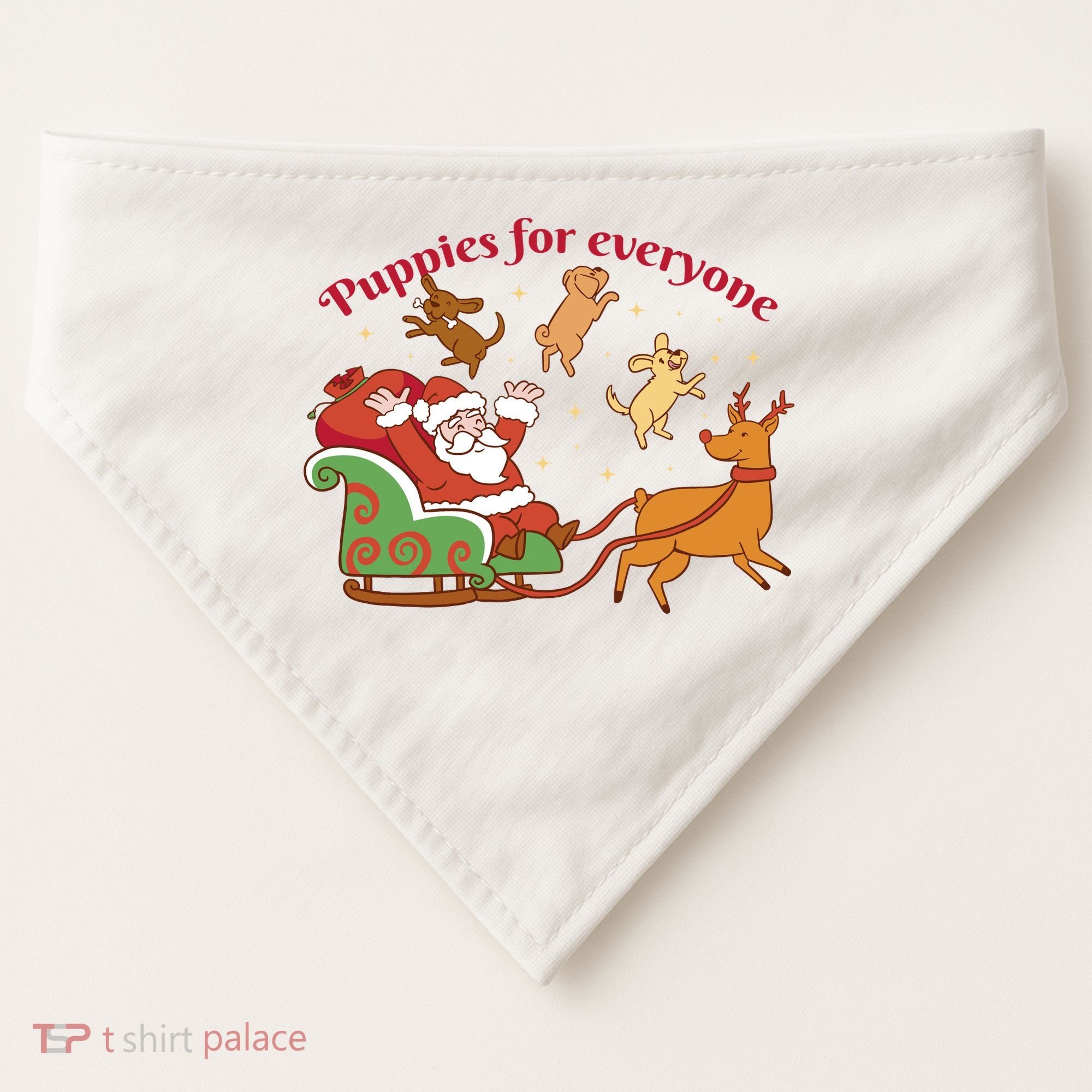 Puppies For Everyone Funny Santa Christmas USA-Made Doggie Bandana