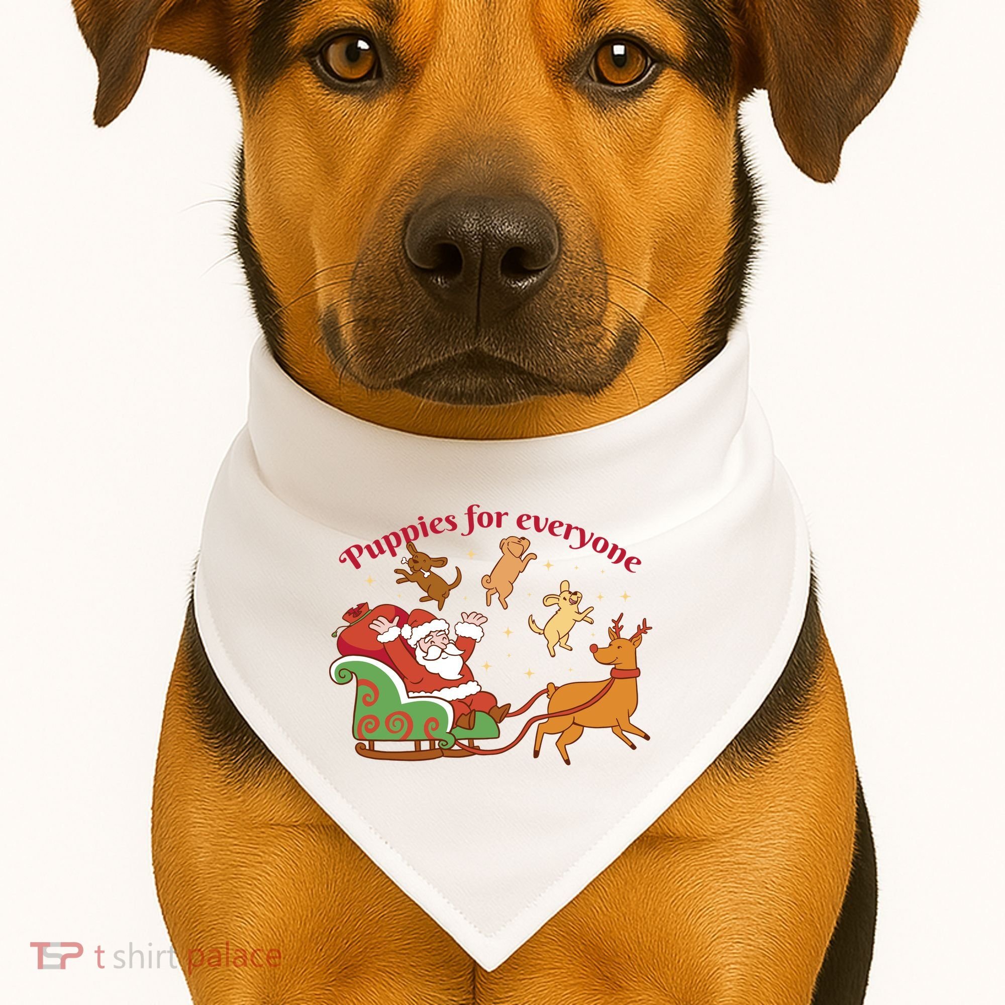 Puppies For Everyone Funny Santa Christmas USA-Made Doggie Bandana