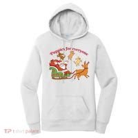 Puppies For Everyone Funny Santa Christmas Women's Hoodie thumb 0
