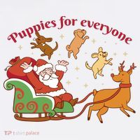Puppies For Everyone Funny Santa Christmas Women's Hoodie thumb 2