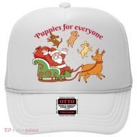 Puppies For Everyone Funny Santa Christmas Hat thumb 0