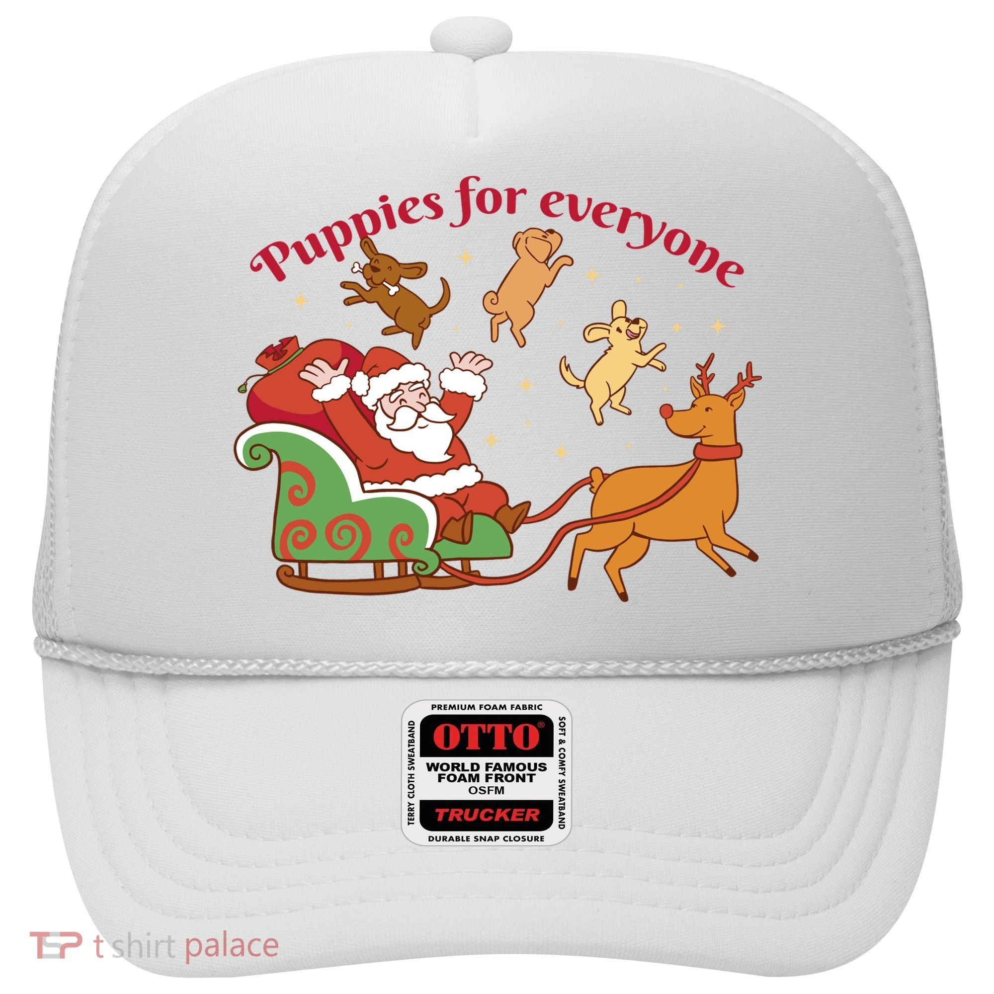 Puppies For Everyone Funny Santa Christmas Hat