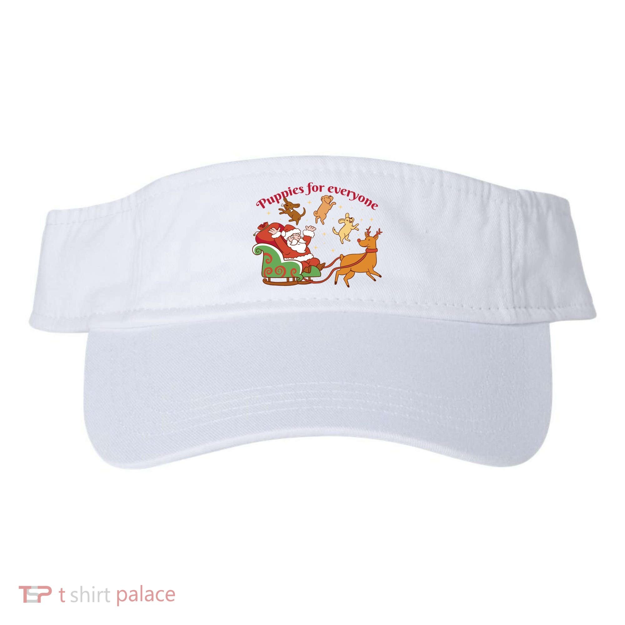 Puppies For Everyone Funny Santa Christmas Visor