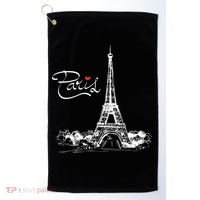 Paris France Eiffel Tower I Love Paris French Souvenir Gift Golf Towel thumb 0
