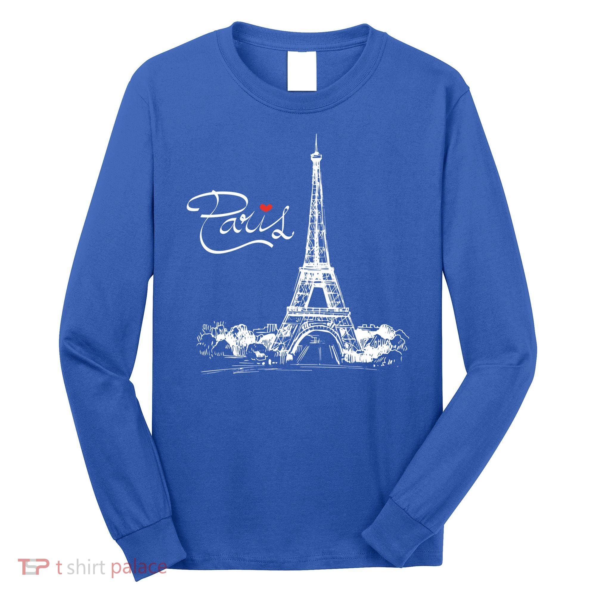 Paris France Eiffel Tower I Love Paris French Souvenir Gift Long Sleeve Shirt