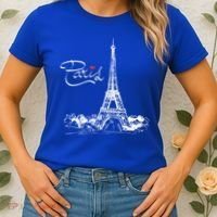 Paris France Eiffel Tower I Love Paris French Souvenir Gift Women's T-Shirt thumb 2