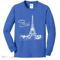 Paris France Eiffel Tower I Love Paris French Souvenir Gift Kids Long Sleeve Shirt thumb 0
