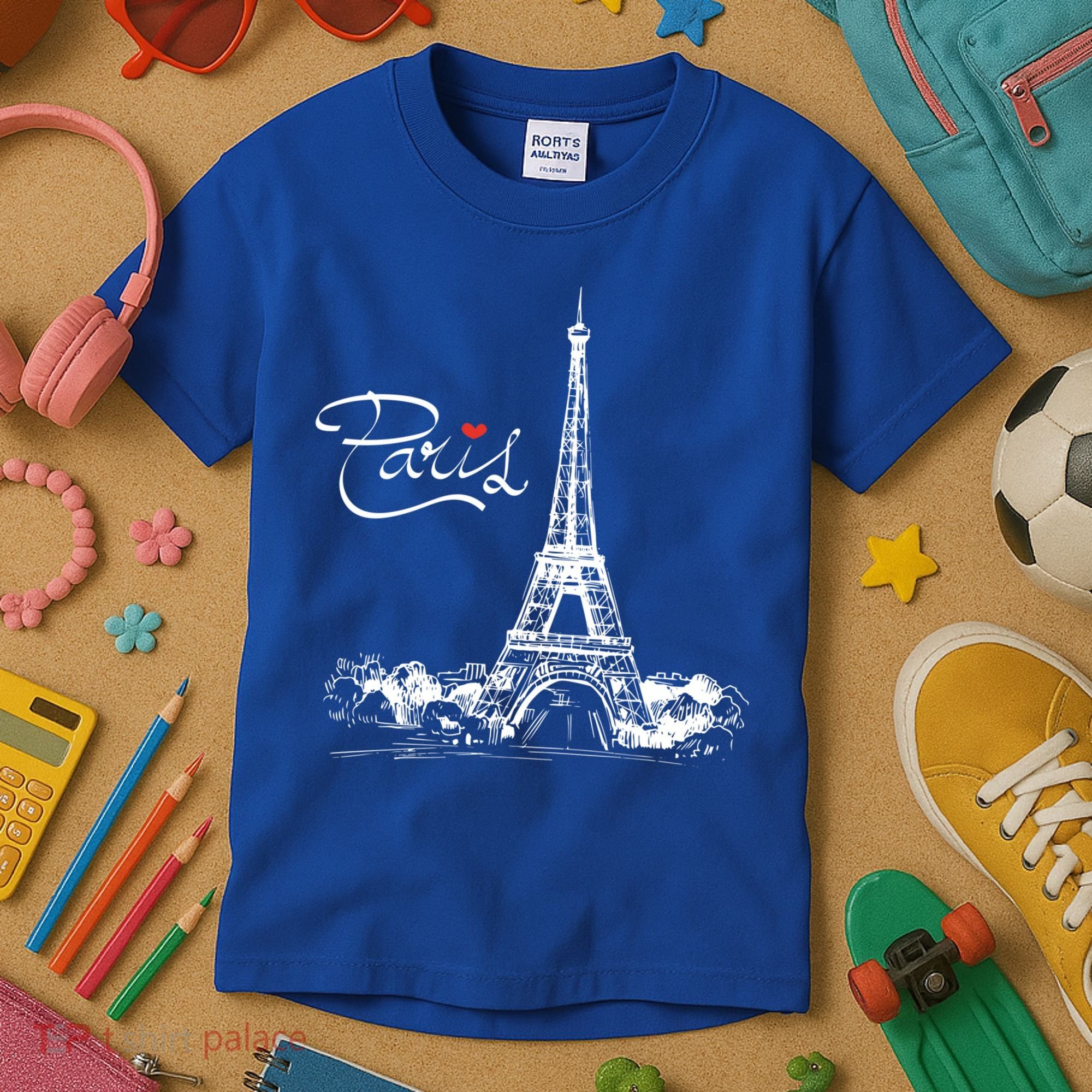 Paris France Eiffel Tower I Love Paris French Souvenir Gift Kids T-Shirt