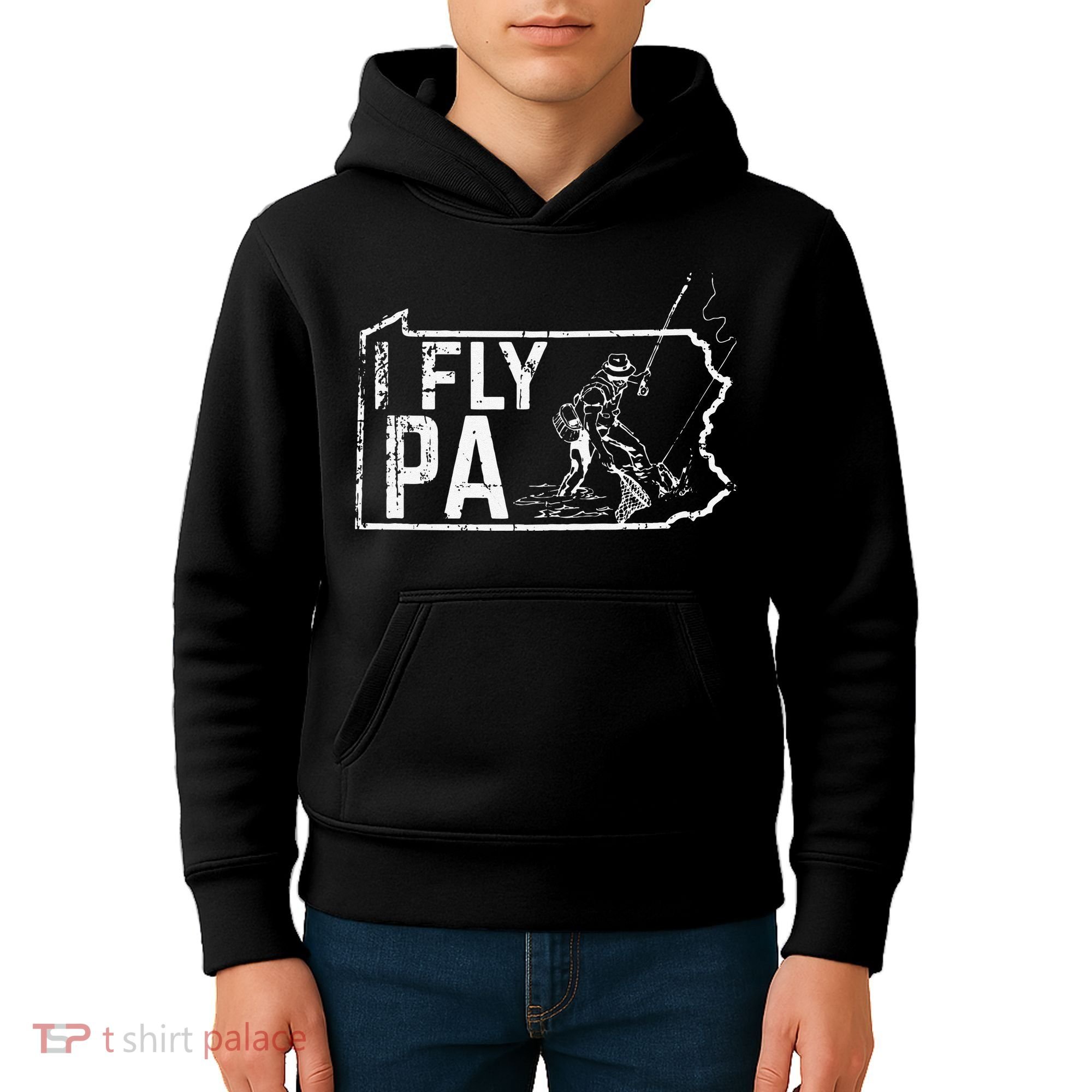 Pennsylvania Fly Fishing Fisherman Kids Hoodie