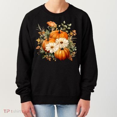 Pumpkin Fall Floral Festive Women's Sweatshirt