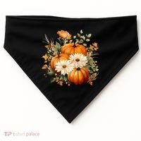 Pumpkin Fall Floral Festive USA-Made Doggie Bandana thumb 0