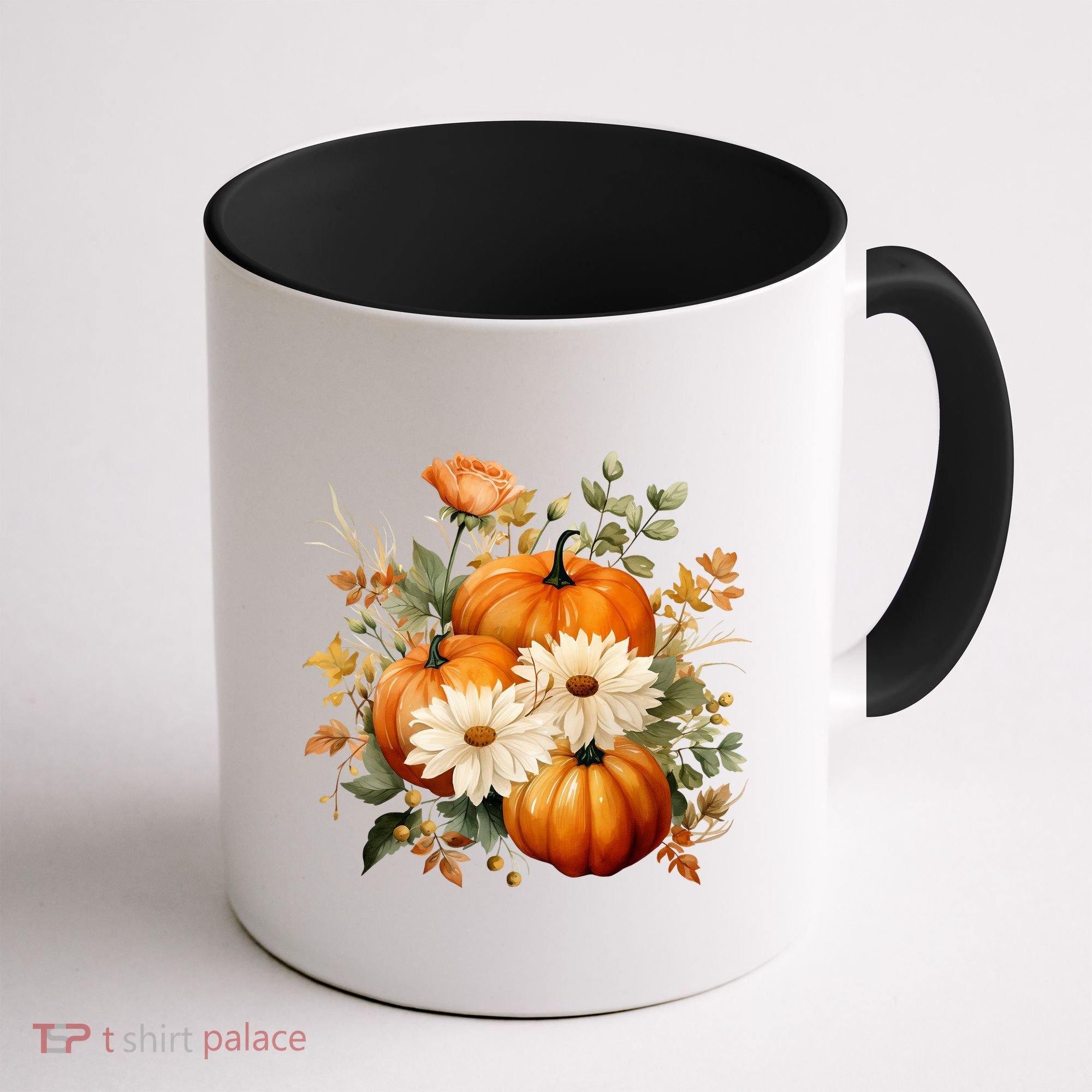 Pumpkin Fall Floral Festive Coffee Mug