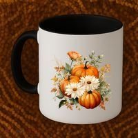 Pumpkin Fall Floral Festive Coffee Mug thumb 2