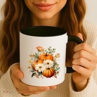 Pumpkin Fall Floral Festive Coffee Mug thumb 3
