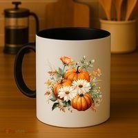 Pumpkin Fall Floral Festive Coffee Mug thumb 4