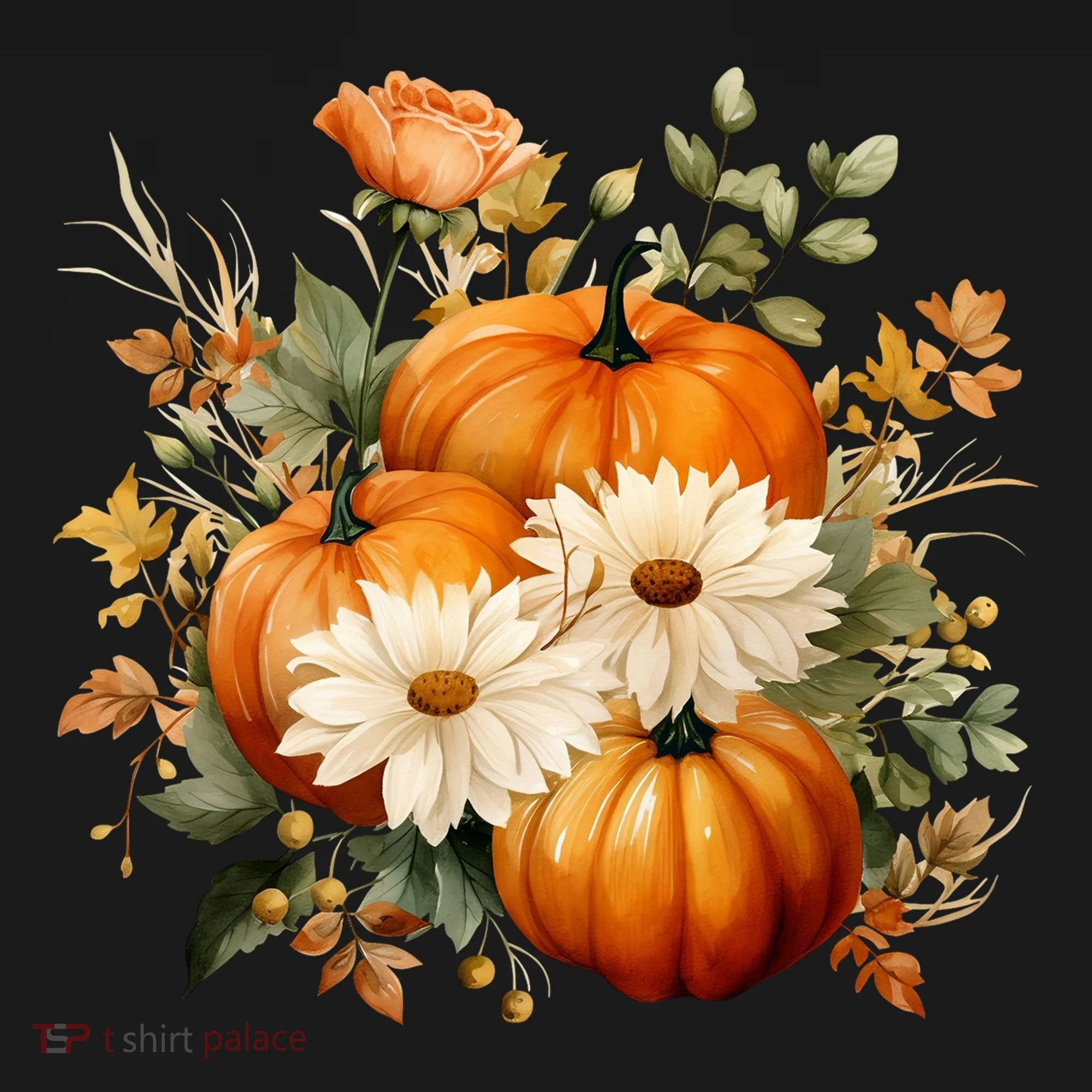 Pumpkin Fall Floral Festive Baby Bodysuit
