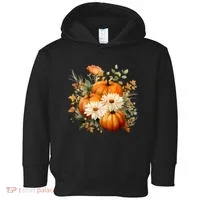 Pumpkin Fall Floral Festive Toddler Hoodie thumb 0
