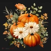 Pumpkin Fall Floral Festive Toddler Hoodie thumb 2