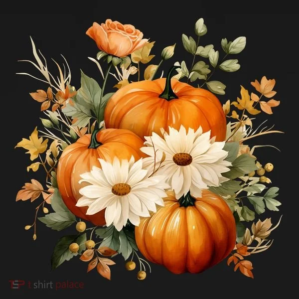 Pumpkin Fall Floral Festive Toddler Hoodie