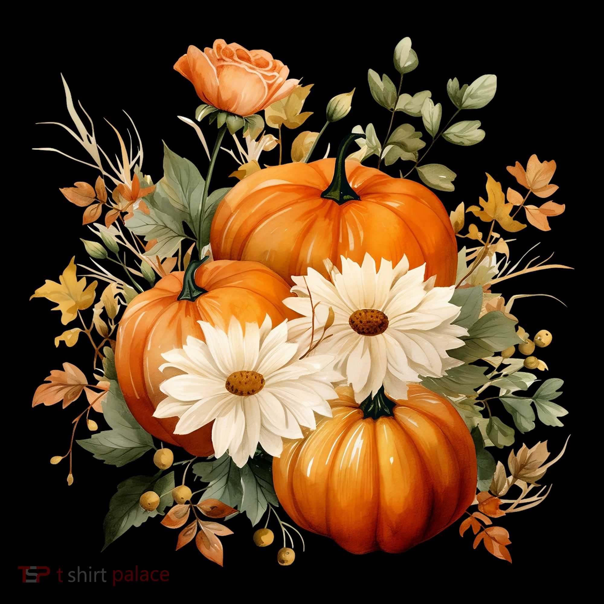 Pumpkin Fall Floral Festive Tank Top