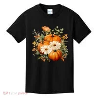 Pumpkin Fall Floral Festive Kids T-Shirt thumb 0