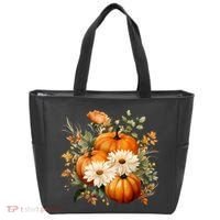 Pumpkin Fall Floral Festive Tote Bag thumb 0