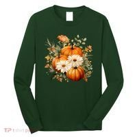 Pumpkin Fall Floral Festive Long Sleeve Shirt thumb 0