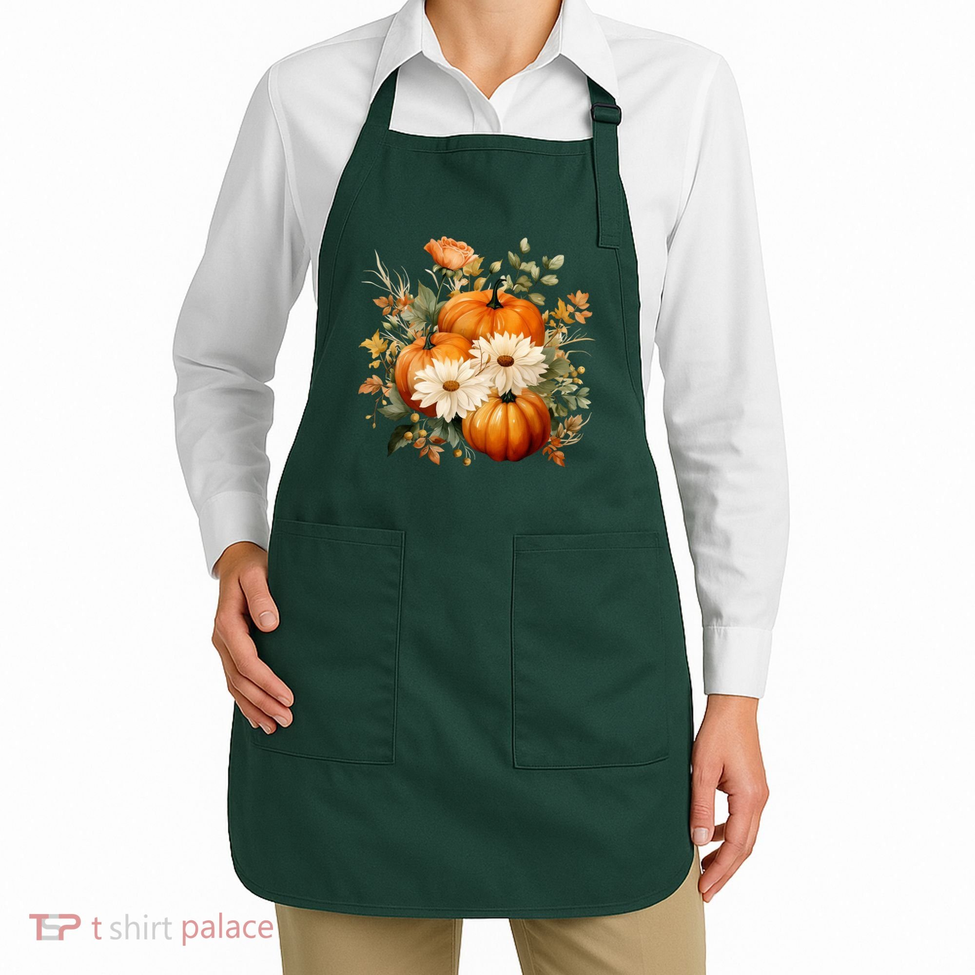 Pumpkin Fall Floral Festive Apron