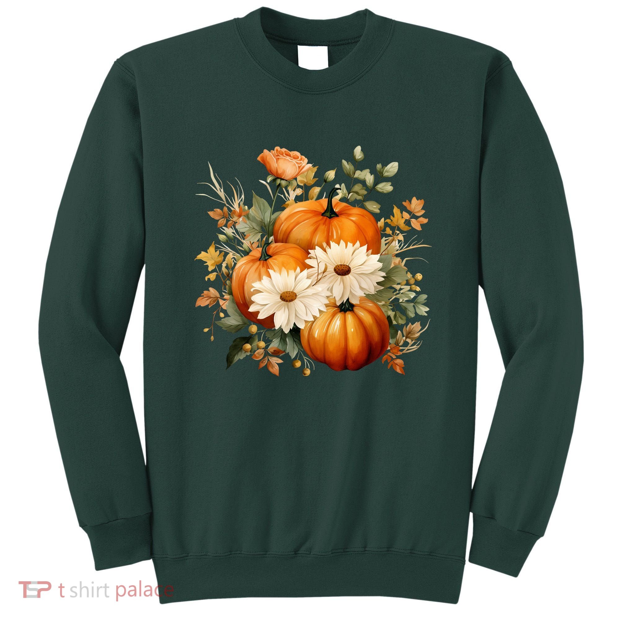Pumpkin Fall Floral Festive Sweatshirt