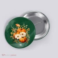 Pumpkin Fall Floral Festive Button thumb 0