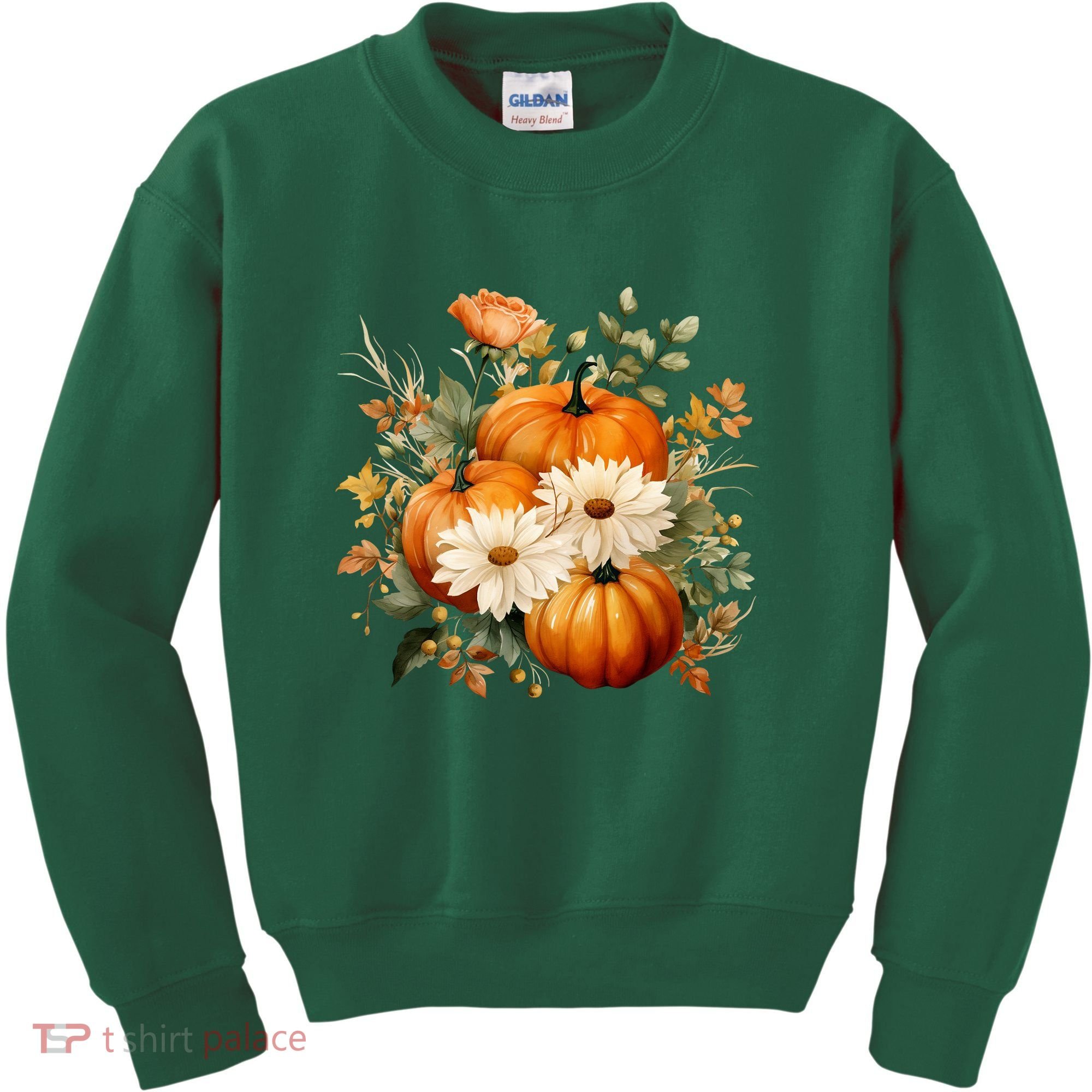 Pumpkin Fall Floral Festive Kids Sweatshirt