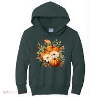 Pumpkin Fall Floral Festive Kids Hoodie thumb 0