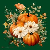 Pumpkin Fall Floral Festive Kids Hoodie thumb 2