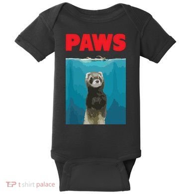 Paws Ferret Funny Parody Ferret Lover Gift Baby Bodysuit