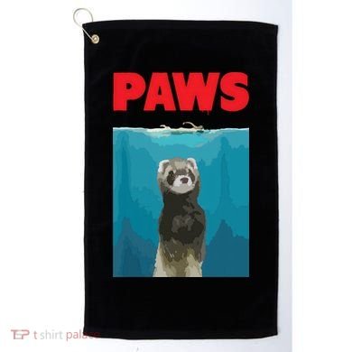 Paws Ferret Funny Parody Ferret Lover Gift Golf Towel