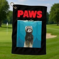 Paws Ferret Funny Parody Ferret Lover Gift Golf Towel thumb 1