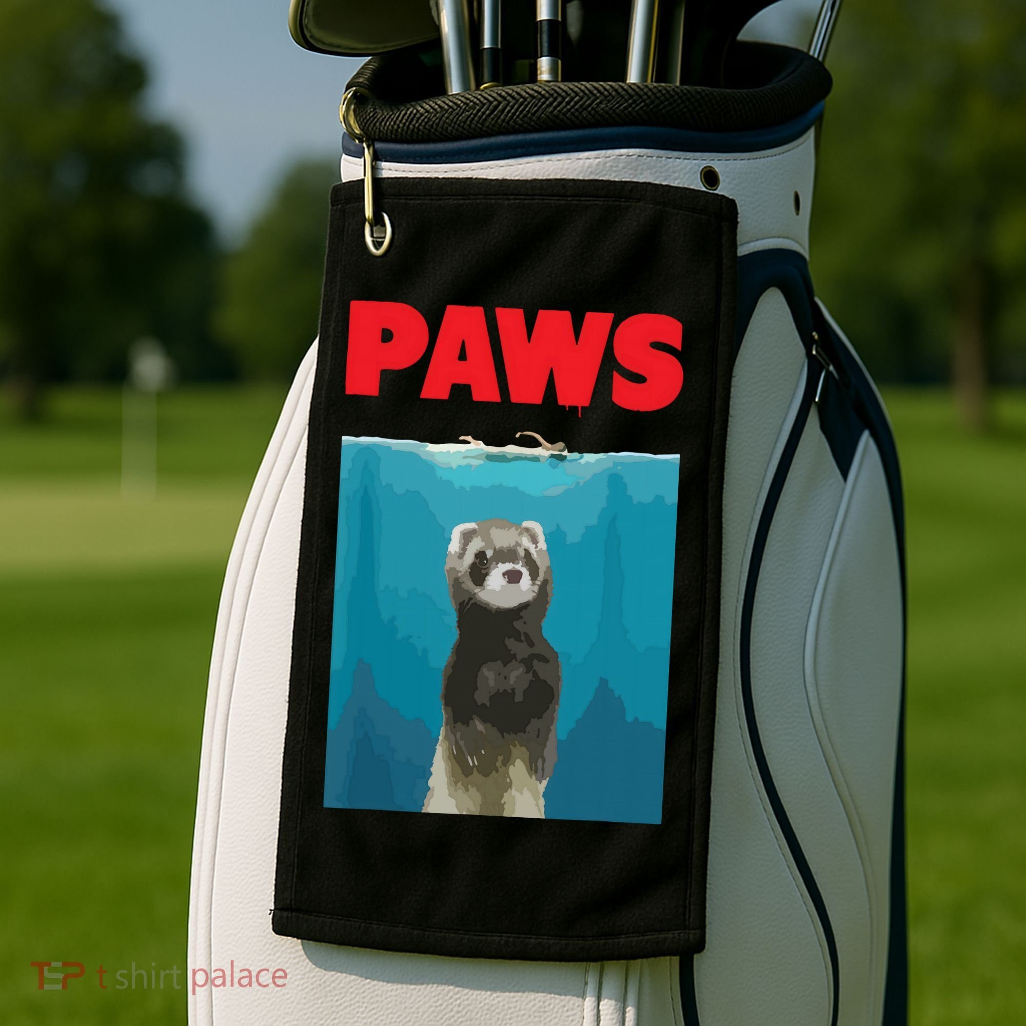 Paws Ferret Funny Parody Ferret Lover Gift Golf Towel