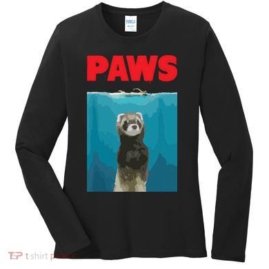 Paws Ferret Funny Parody Ferret Lover Gift Women's Long Sleeve Shirt