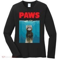 Paws Ferret Funny Parody Ferret Lover Gift Women's Long Sleeve Shirt thumb 0