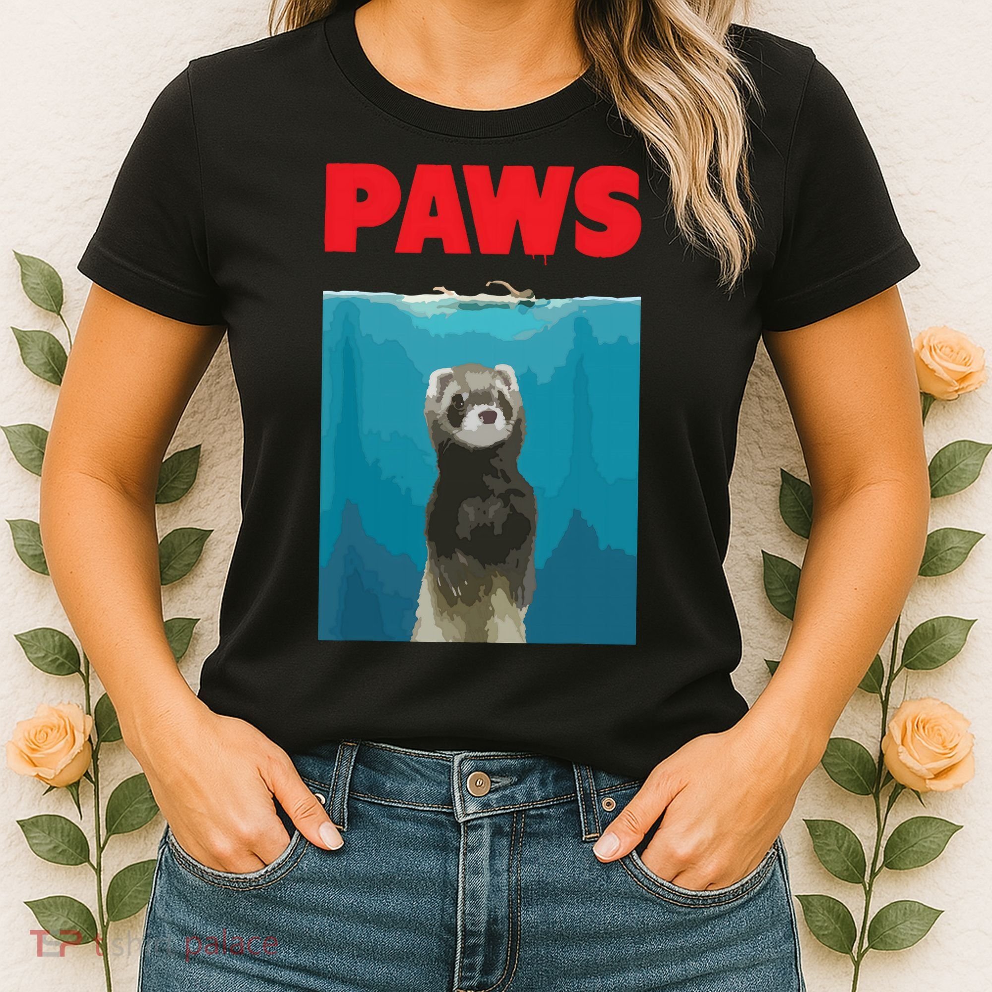 Paws Ferret Funny Parody Ferret Lover Gift Women's T-Shirt