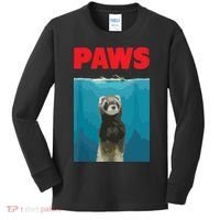 Paws Ferret Funny Parody Ferret Lover Gift Kids Long Sleeve Shirt thumb 0