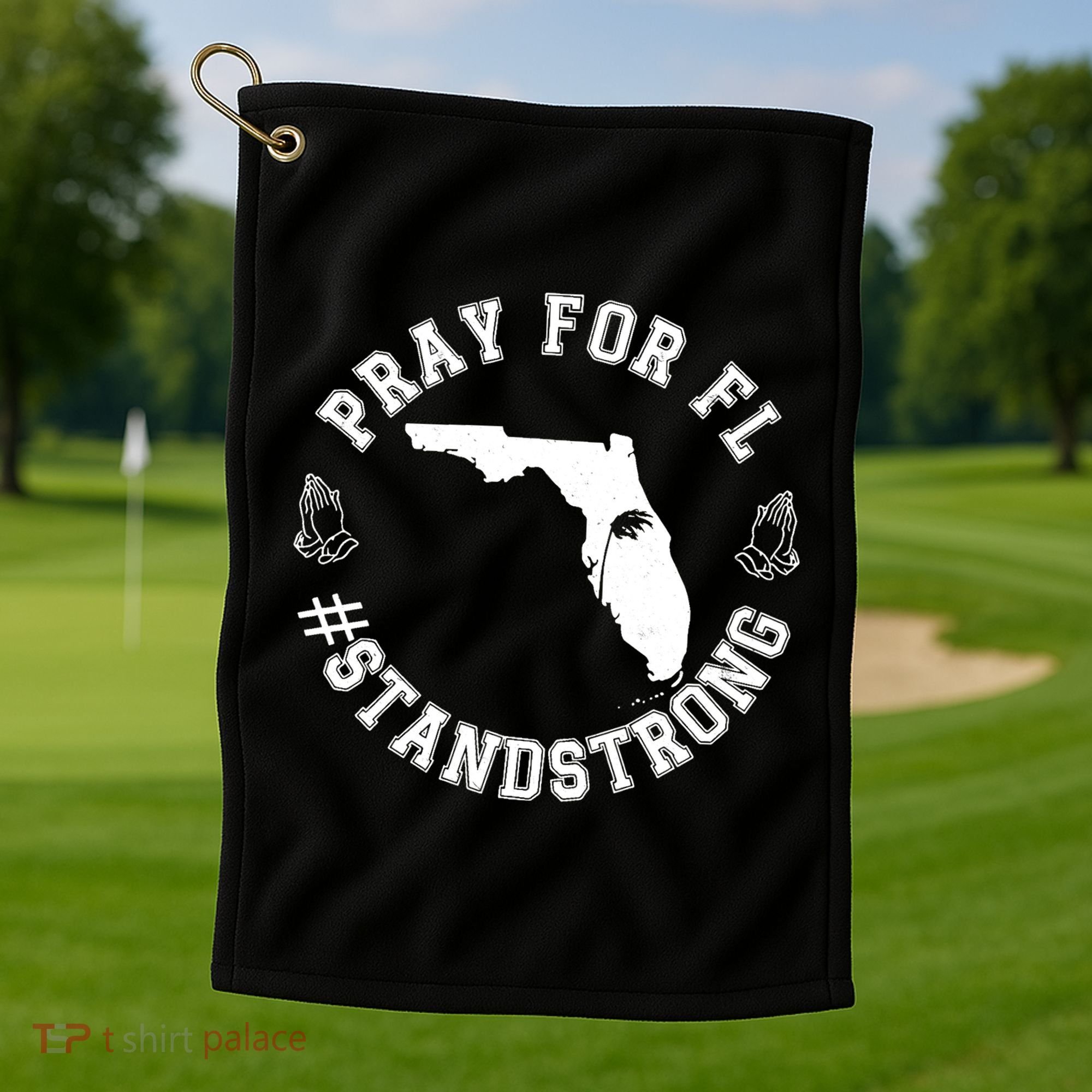Pray For Florida Stand Strong Hurricane Golf Towel