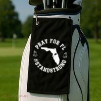 Pray For Florida Stand Strong Hurricane Golf Towel thumb 2