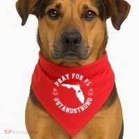 Pray For Florida Stand Strong Hurricane USA-Made Doggie Bandana thumb 1