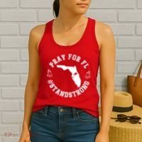 Pray For Florida Stand Strong Hurricane Women's Tank Top thumb 2