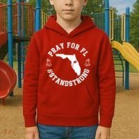 Pray For Florida Stand Strong Hurricane Kids Hoodie thumb 2