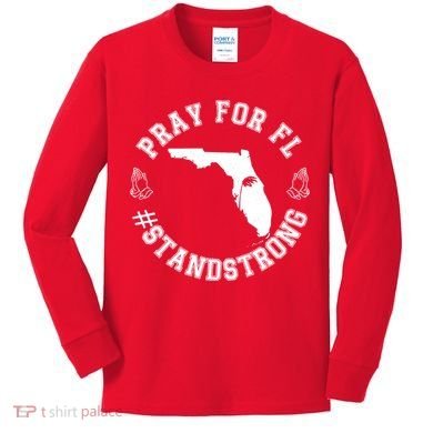 Pray For Florida Stand Strong Hurricane Kids Long Sleeve Shirt